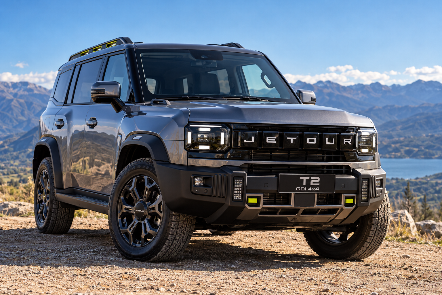 Jetour T2 GDI 4x4 2.0 AUT año 2025 en un mirador cordillerano